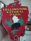 Vintage Yellowstone Porcelain Sign Old National Park Us Forest Service Arrowhead