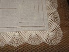 Beautiful Vintage Antique Ivory Wedding Hankie Linen Lace Embroidery 14 x14 