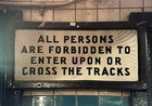Original Vintage Nyc Subway Heavy Duty Porcelain Sign  Forbidden To Cross