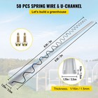 Vevor Greenhouse Wiggle Wire  aluminum Alloy Spring Lock U-channel 6 56ft 50pcs