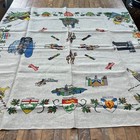 Vintage Canada Souvenir Linen Tablecloth Canadian Provinces Attractions Print