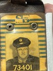 Vintage Nyc Transit Badge Id 73401 Leather Holder New York Subway Bus