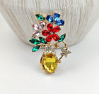 Flowers In Vase Brooches Multi Color Flower Brooch Jewelry Fashion Pin Gift