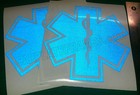 Lot Of 2 Star Of Life Ambulance Emt Ems Rescue Paramedic Blue Reflective Decal 