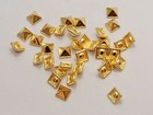 100 Gold Metallic Acrylic Rock Punk Pyramid Spike Studs 9x9mm No Hole Cabochon