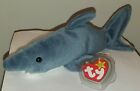 Ty Beanie Baby - Crunch The Shark 10 5  New Mwmts Plush Stuffed Animal Toy