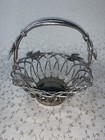 Vintage Godinger Ltd Silver Plated Basket silver Art Co   Movable Handle Leaves