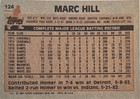 1983 Topps Marc Hill Auto Card  124 Chicago White Sox Baseball Signed Mlb 