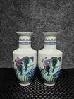 A Pair Chinese Doucai Porcelain Hand Painted Exquisite Lion Vases 41 Hot