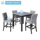 5 Piece Dining Table Set Square Table And 4 Chair Kitchen Breakfast Furniture
