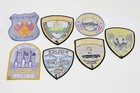 Police Department Shoulder Patches Embroidered Lot Of 7 Assorted Unsewn Vintage
