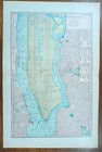 Vintage 1902 New York City Ny Map 14 x22  Old Antique Original Ellis Island