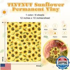Tintnut Sunflower Permanent Vinyl - 8 Sheets 12 x10  Sunflower Pattern Adhesi