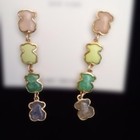 Tous Multicolor Bear Motif Drop Earrings In Silver 925 Accessories H400