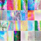 Iridescent Stained Glass Sheets Variety Pack 24 Pieces Mosaic Crafts Diy New