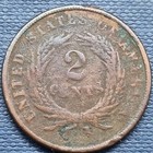 1864 Two Cent Piece Small Motto 2c Circulated Details  80231