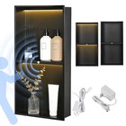 Matte Black Led Shower Niche 12 x24  Bathroom Wall Niche with Led Strip Light 