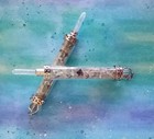 Wearable Rainbow Fluorite Wand And Necklace Combo With Ice Crystal Point