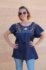 Mexican Blouse Puebla For Women Floral Design   Hand-embroidered   Floral Top   