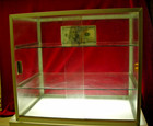 Antique Table Top Display Collector 3 Shelf Cabinet Metal Glass Speciemin Case