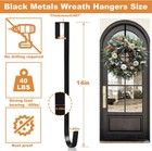 Pecula 2 Pack 14    Wreath Hangers For Front Door  Door 2 Pieces  Black 