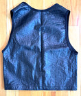 Men s Pro Wrestling Faux Reptile Leather Vest Black W  Black Trim Sz L 38-40