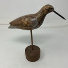 Vintage Hand  Carved And Painted Small Willet Shore Bird 8 5 