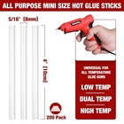 Arrow Mini Hot Glue Sticks 200pack Clear Glue Gun Sticks 4  5 16  high Viscosity