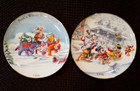 2 Disney Christmas Plates  Pooh s Winter Wonderland And Mickey s Winter Wonderla