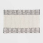 24 x36  Oversized Modern Chenille Bath Rug Black white - Threshold