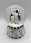 Mackenzie Childs Penguin Courtly Check Musical Snow Globe Christmas Winter Decor