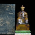 12 4  Qianlong Chinese Natural Shoushan Stone Carving Emperor Figure Seal Statue
