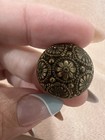 Floral Textured Brass Gold Tone Vintage Buttons  Set Of 5