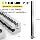 35 8 In Stainless Steel Glass Panel Corner Post  Glass Balustrade Railing Post