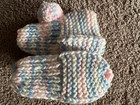 New Amish Handmade Knit Booties Slippers Pink   Blue Childs Kids 5  Long
