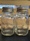 Vintage Ball Mason Jar Salt And Pepper Shakers W  Ball Lids 2 3 4  Usa