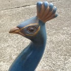 Vintage Hand Painted Ceramic Peacock Figurine Folk Art Gift 1977 Large