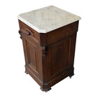 Victorian Marble Top Half Commode Nightstand     Original Finish     C 1880s  22563