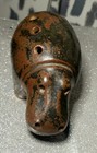 Vintage Handmade Ceramic Ocarina Hippo Folk Art Vessel Flute Wind Instrument