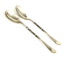 Lot Of 2 Antique Windsor 5  Silverplate Twisted Handle Demitasse Spoons