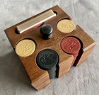 Full Set Of Antique Clay Poker Chips Embossed W dog  Cat   Monkey Playing Poker