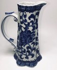 Andrea By Sadek Blue White Delft Willow  Style Pitcher Flower Vase 8 5  Tall