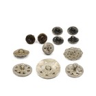 Mixed Lot Of 12 Different Silver Buttons Costume Buttons Antique Silver Buttons