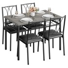 Dining Table Set For 4  Grey Dining Room Table Set With 4 Upholstered Chairs