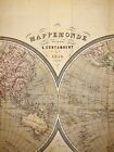 Antique World Map 1856 Original Geography History Very Rare Htf