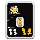 1 2 Gram  9999 Fine Gold Pamp Bar - Peanuts   75th Anniversary Peanuts