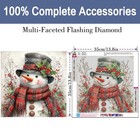 Ijbnhd Christmas Snowman Diamond Art Kit 14x14 Inch