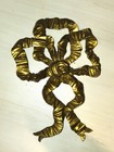 Vintage Gilded Gold brass Tone Ribbon Bow Wall Decor 8 5  X 6  Wall Mount