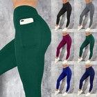 Slim Pockets Women High Waist Gym Leggings Fitness Sports Running Yoga Pants Us