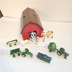 John Deere Ertl Diecast plastic 1 64 Farm Equipment Tractors 4 Animals   Barn
